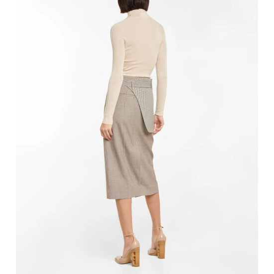 Fendi Houndstooth Wool-blend Midi Skirt 2 Fendi Houndstooth Wool-blend Midi Skirt - Image 2