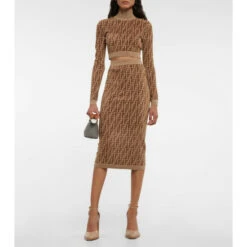 Fendi FF Jacquard Midi Skirt