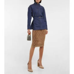 Fendi Belted Denim Shirt Jacket