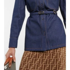Fendi Belted Denim Shirt Jacket -Fendi Shop unnamed file 153