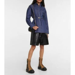 Fendi FF Leather Combat Boots