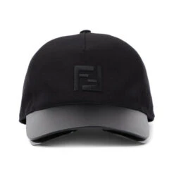Fendi FF Leather-trimmed Cap With Visor -Fendi Shop unnamed file 193