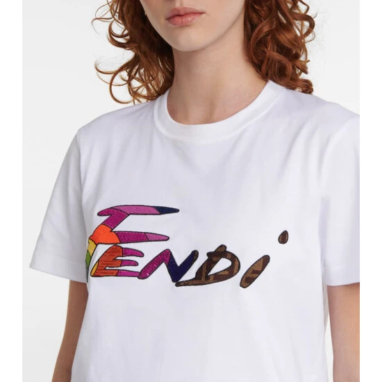 Fendi Sequin-embellished Cotton T-shirt 3 Fendi Sequin-embellished Cotton T-shirt - Image 3