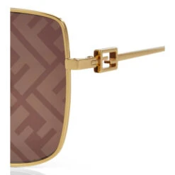Fendi Square-frame Baguette Metal Sunglasses