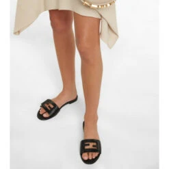 Fendi FF Cutout Flat Leather Sandals -Fendi Shop unnamed file 230