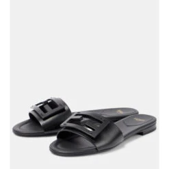 Fendi FF Cutout Flat Leather Sandals -Fendi Shop unnamed file 231