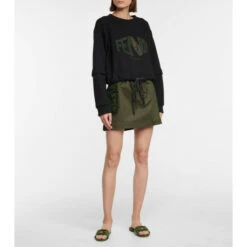 Fendi Denim Cargo Miniskirt