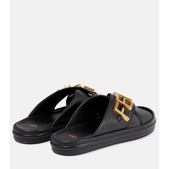 Fendi Logo Leather Sandals 2 Fendi Logo Leather Sandals - Image 2