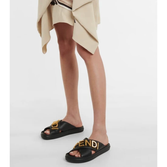 Fendi Logo Leather Sandals 3 Fendi Logo Leather Sandals - Image 3