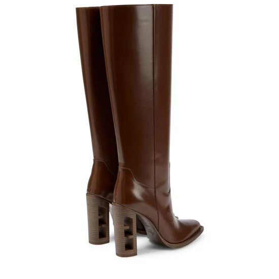 Fendi Cutout-detail Knee-high Leather Boots 2 Fendi Cutout-detail Knee-high Leather Boots - Image 2