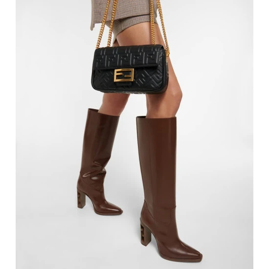 Fendi Cutout-detail Knee-high Leather Boots 3 Fendi Cutout-detail Knee-high Leather Boots - Image 3