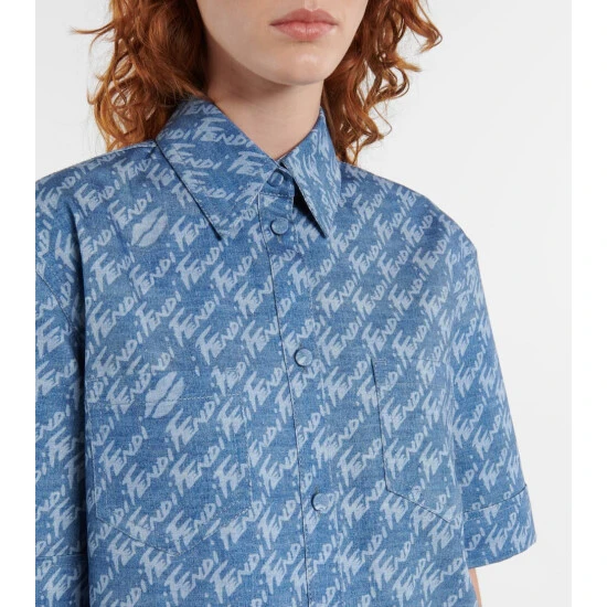 Fendi Brush Cotton Chambray Shirt 3 Fendi Brush Cotton Chambray Shirt - Image 3