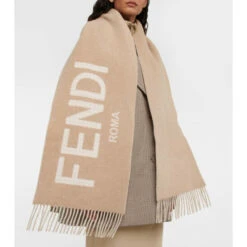 Fendi Logo Wool And Cashmere Scarf