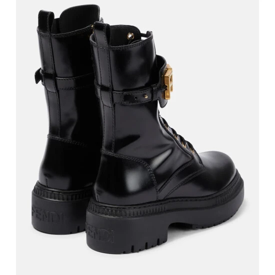 Fendigraphy Leather Ankle Boots 2 Fendigraphy Leather Ankle Boots - Image 2