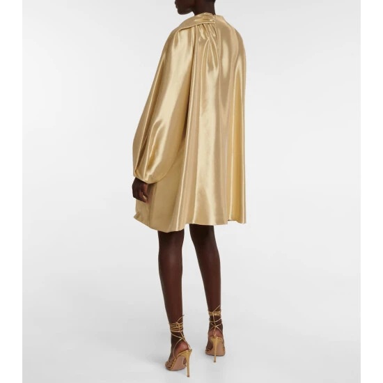 Fendi Asymmetric Silk-blend Lamé Minidress 2 Fendi Asymmetric Silk-blend Lamé Minidress - Image 2