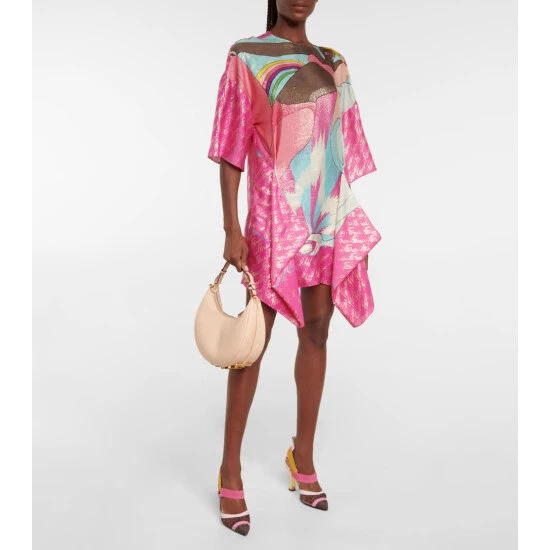 Fendi Printed Silk-blend Minidress 1 Fendi Printed Silk-blend Minidress