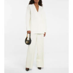 Fendi High-rise Tapered Wool And Silk Pants
