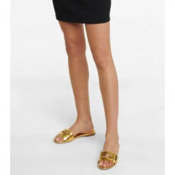 Fendi Baguette Metallic Leather Sandals -Fendi Shop unnamed file 434