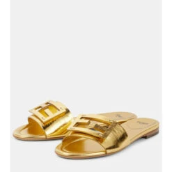 Fendi Baguette Metallic Leather Sandals -Fendi Shop unnamed file 435