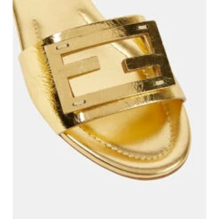 Fendi Baguette Metallic Leather Sandals -Fendi Shop unnamed file 436
