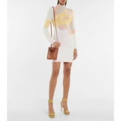 Fendi Colorblocked Mockneck Minidress