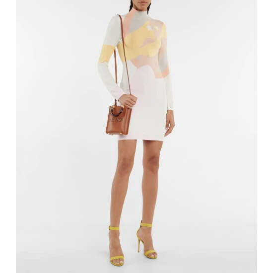 Fendi Colorblocked Mockneck Minidress 1 Fendi Colorblocked Mockneck Minidress