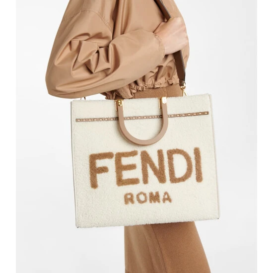Fendi Sunshine Medium Shearling Shopper 1 Fendi Sunshine Medium Shearling Shopper