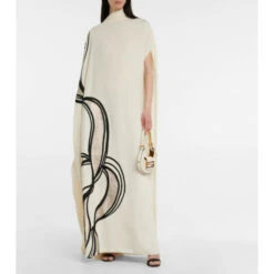 Fendi Jacquard Silk-blend Cady Gown