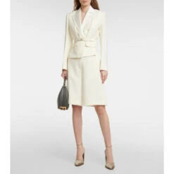 Fendi Cropped Wool And Silk Blazer