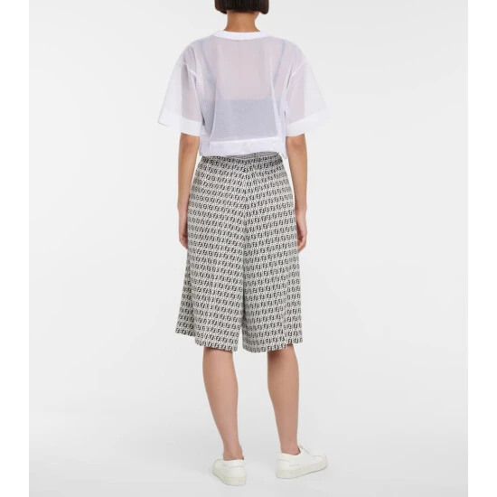 Fendi Logo-appliqué Cropped Mesh T-shirt 2 Fendi Logo-appliqué Cropped Mesh T-shirt - Image 2