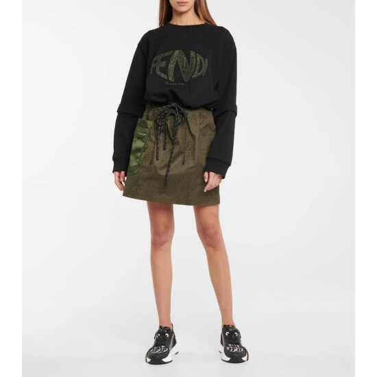 Fendi Fluid Leather-trimmed Sneakers 1 Fendi Fluid Leather-trimmed Sneakers