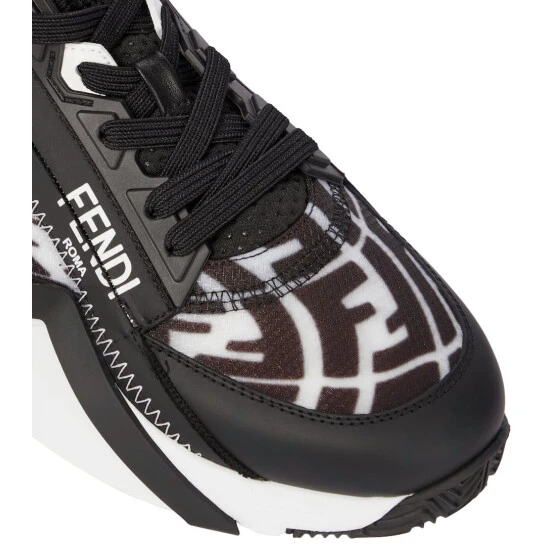 Fendi Fluid Leather-trimmed Sneakers 5 Fendi Fluid Leather-trimmed Sneakers - Image 5