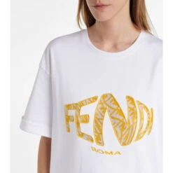 Fendi Logo Cotton Jersey T-shirt -Fendi Shop unnamed file 625