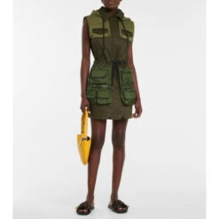 Fendi Hooded Stretch-cotton Twill Minidress