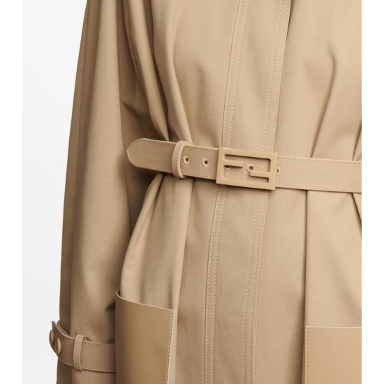 Fendi Leather-trimmed Trench Coat 4 Fendi Leather-trimmed Trench Coat - Image 4