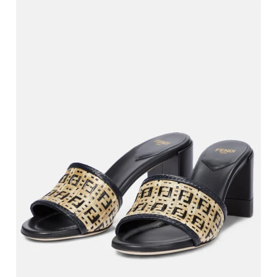 Fendi FF Interlace Raffia Sandals 4 Fendi FF Interlace Raffia Sandals - Image 4