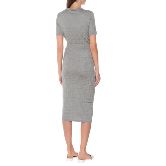 Fendi Cotton-blend Knit Midi Skirt 2 Fendi Cotton-blend Knit Midi Skirt - Image 2