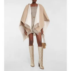 Fendi Wool And Cashmere Logo Poncho