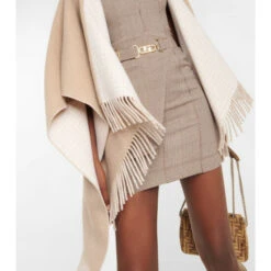 Fendi Wool And Cashmere Logo Poncho -Fendi Shop unnamed file 748