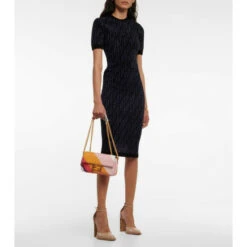 Fendi FF Jacquard Midi Dress