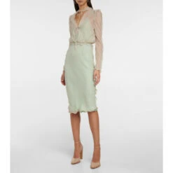 Fendi Ruffle-trimmed Silk Chiffon Midi Dress