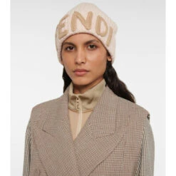 Fendi Logo Virgin Wool Beanie