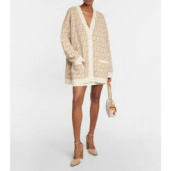 Fendi FF Crochet Cashmere Miniskirt