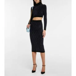 Fendi FF Jacquard Crop Top